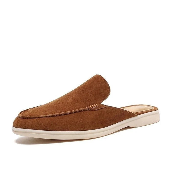 Pánské semišové nazouvací mokasíny bez paty – Letní slip-on boty