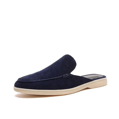 Pánské semišové nazouvací mokasíny bez paty – Letní slip-on boty