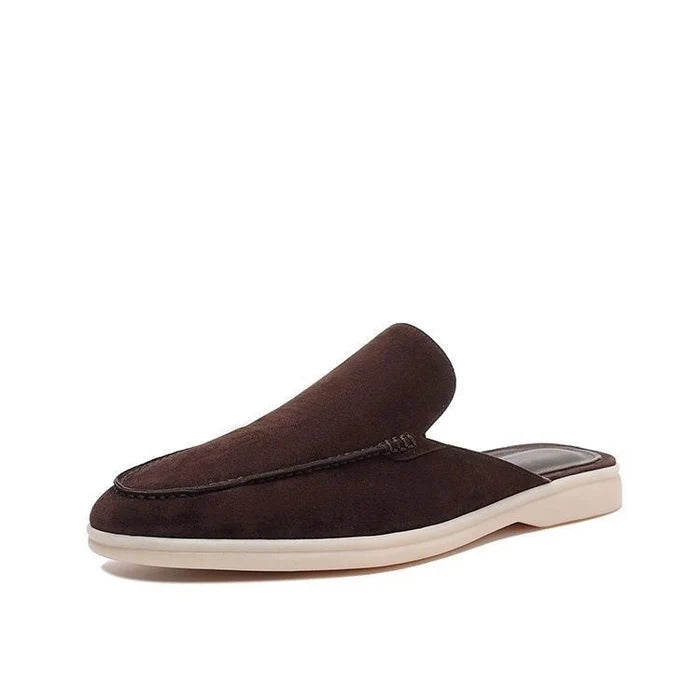 Pánské semišové nazouvací mokasíny bez paty – Letní slip-on boty