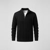 Men's Cable-Knit Half-Zip Sweater – Black