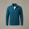 Men's Cable-Knit Half-Zip Sweater – Teal