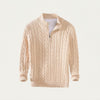Men's Cable-Knit Half-Zip Sweater – Cream