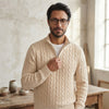 Men's Cable-Knit Half-Zip Sweater – Cream