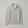 Men's Cable-Knit Half-Zip Sweater – Grey