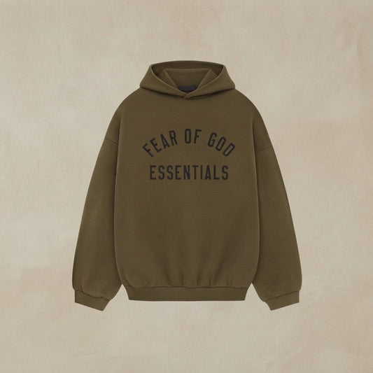 FEAR OF GOD ESSENTIALS Unisex Hoodie - Olive Brown