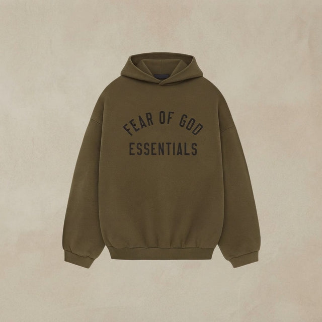 FEAR OF GOD ESSENTIALS Unisex Hoodie - Olive Brown