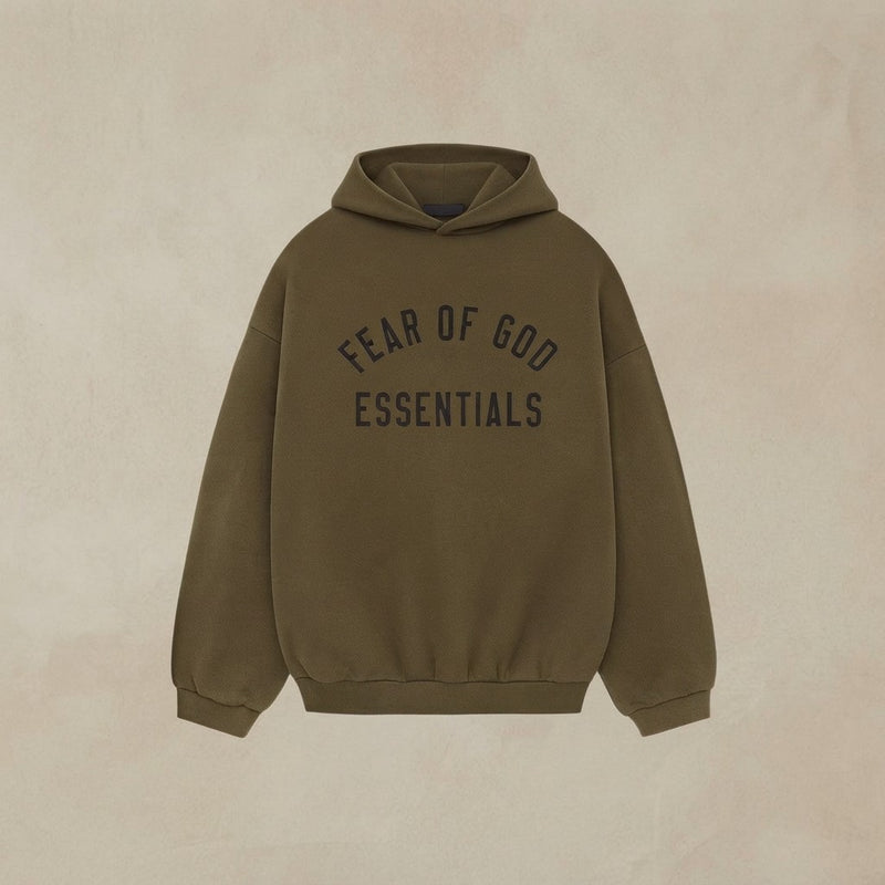 FEAR OF GOD ESSENTIALS Unisex Hoodie - Olive Brown