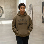 FEAR OF GOD ESSENTIALS Unisex Hoodie - Olive Brown