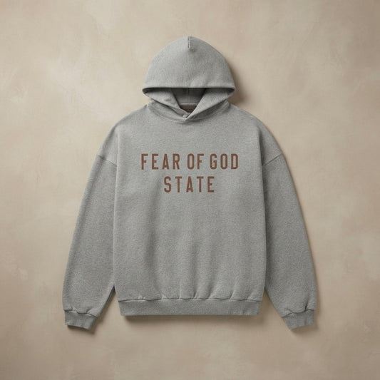FEAR OF GOD STATE Unisex Hoodie - Heather Grey