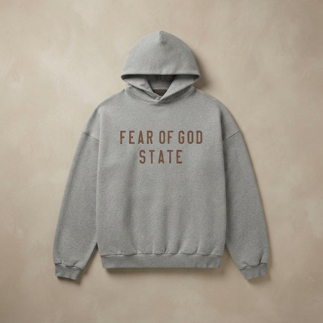 FEAR OF GOD STATE Unisex Hoodie - Heather Grey