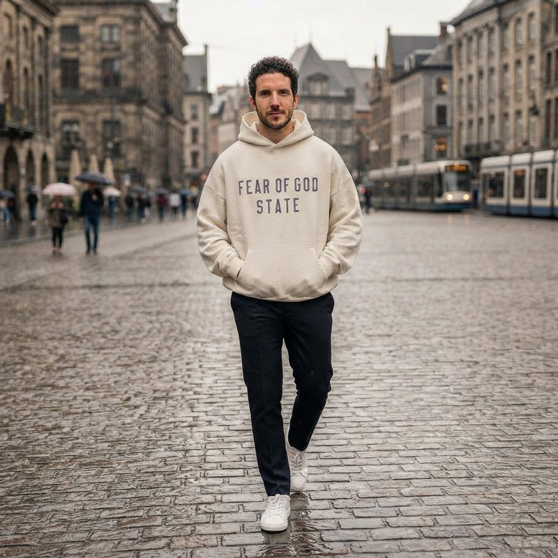 FEAR OF GOD STATE Unisex Hoodie - Cream