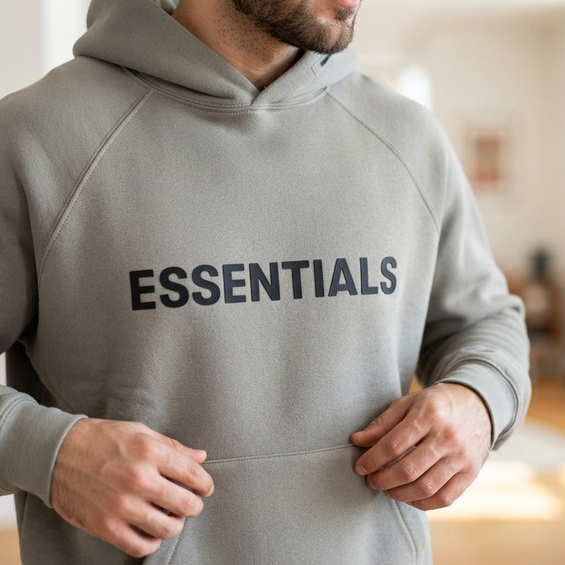ESSENTIALS Logo Unisex Hoodie - Grey