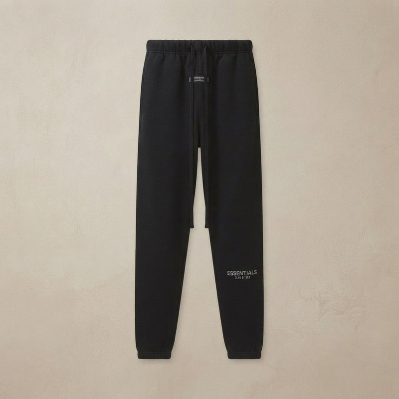 ESSENTIALS Reflective Logo Unisex Sweatpants - Black