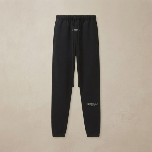 ESSENTIALS Reflective Logo Unisex Sweatpants - Black