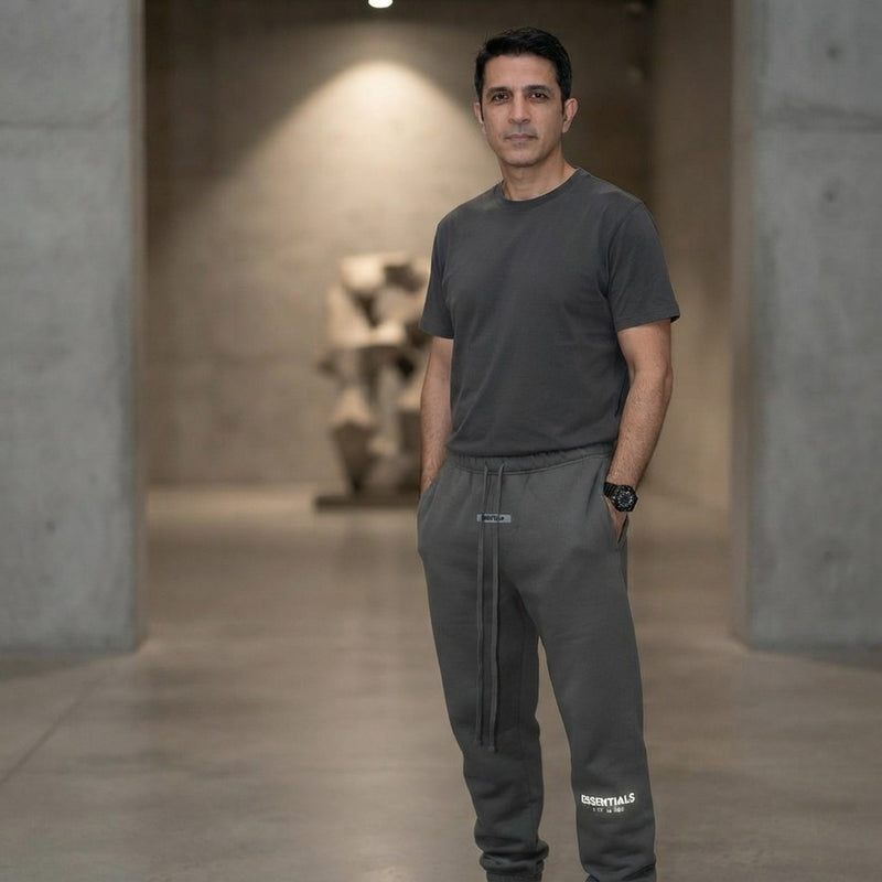 ESSENTIALS Reflective Logo Unisex Sweatpants - Dark Grey