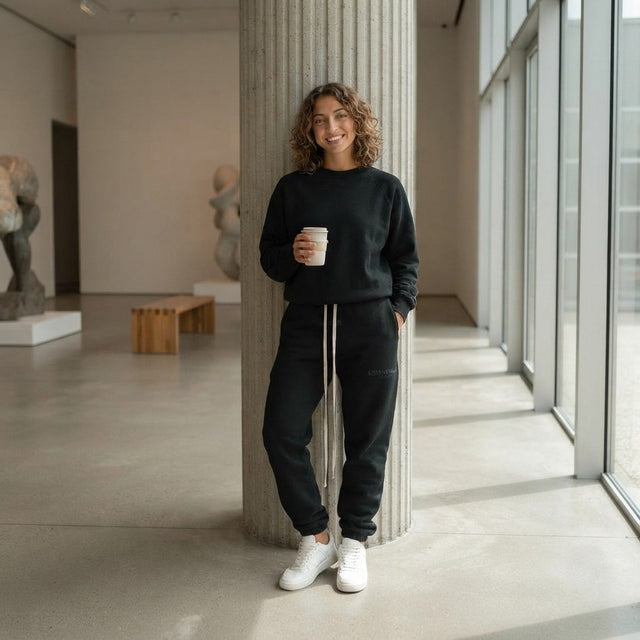 ESSENTIALS Logo Unisex Sweatpants - Black